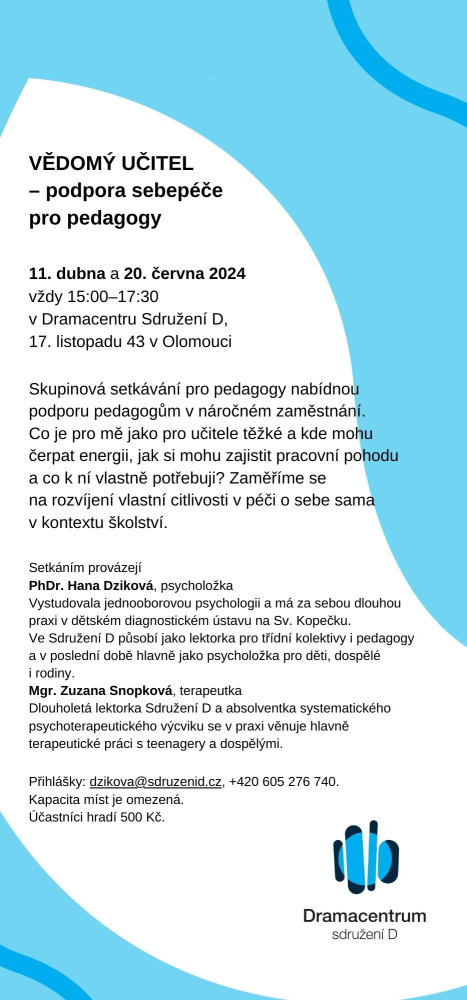 Vědomý učitel - skupina podporující well-being pedagogů